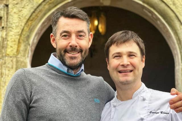 Darin and George Blogg, the executive head chef at Gravetye Manor