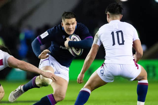 Sam Johnson started for Scotland when they beat England at BT Murrayfield on the first weekend of the Six Nations.  (Photo by Ross Parker / SNS Group)