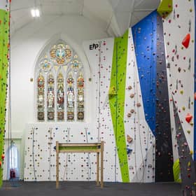 The Above Adventure climbing centre is based in a former church building.