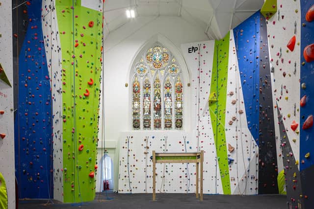 The Above Adventure climbing centre is based in a former church building.