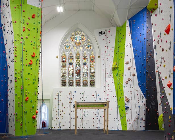 The Above Adventure climbing centre is based in a former church building.