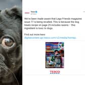 Tesco recalls Lego magazine with 'toxic' recipe for dogs published in it