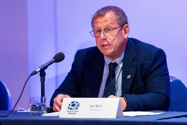 Outgoing SRU president Ian Barr has hailed the new changes to the organisation as a 'line in the sand moment'. (Photo by Ross Parker / SNS Group)