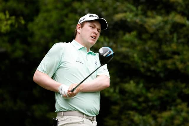 Bob MacIntyre in action in The Masters Augusta National, where he tied for 12th on his debut to secure a return trip next April. Picture: Jared C. Tilton/Getty Images.