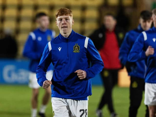 Gallagher Lennon, the son of ex-Celtic manager Neil Lennon, is currently on loan at Dumbarton from St Mirren.  (Photo by Craig Williamson / SNS Group)