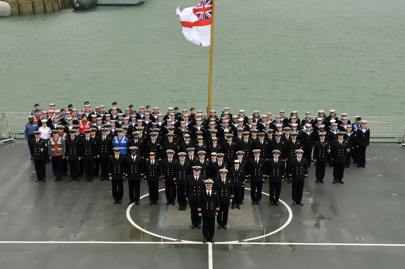 HMS Duncan's Ships Company. 22nd March 2013 the Acceptance of Contract on board the 6th and final Type 45 warship.