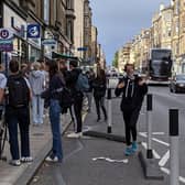 A queue of over 30 people spotted waiting to view a Morningside Road flat this month