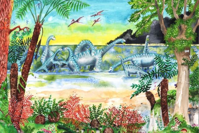 The illustrations in Dugie the Dinosaur will spark the imaginations of youngsters
Pic: Shalla Gray