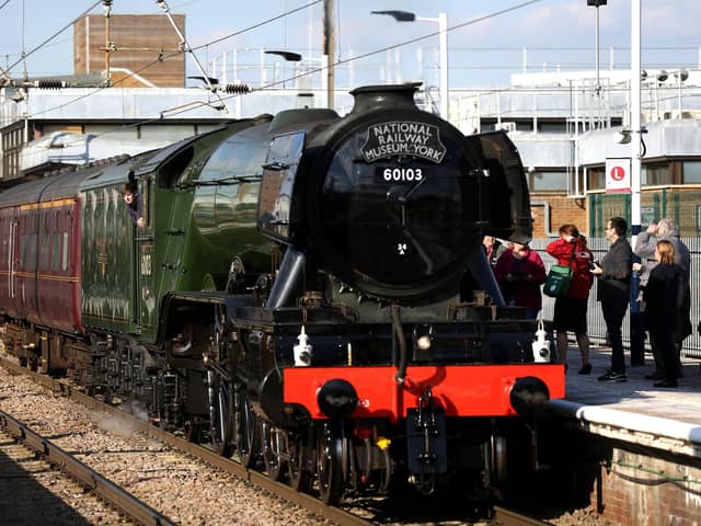 The Flying Scotsman, painted in its traditional colours. Picture: PA