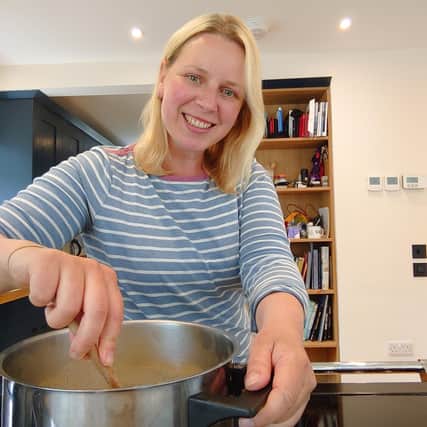Anna Marshall in her kitchen