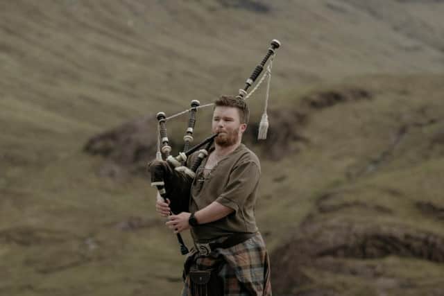Grant MacLeod, who plans to play the bagpipes on every Munro in Scotland, is in the running to be named Scottish Influencer of the Year.