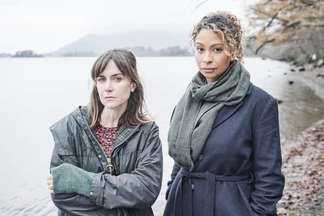 Katherine Kelly as Sally and Laura Rollins as Paine In Innocent, showing now on ITV.