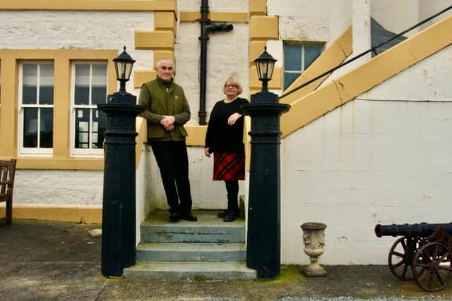 Helen Mason and John Harris, new owners of the Corsewall Lighthouse Hotel.