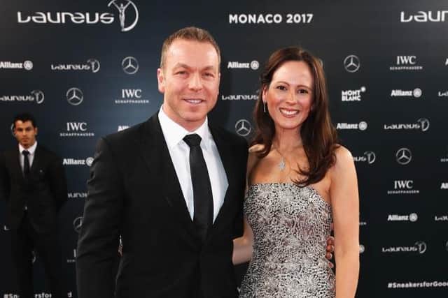 Sir Chris Hoy with wife Sarra.
