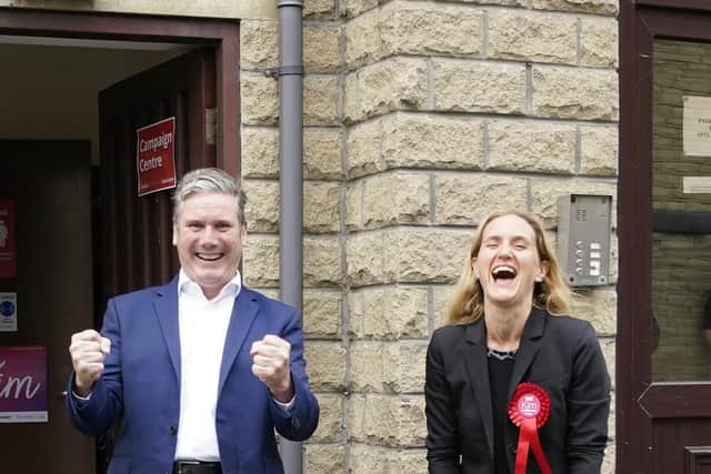 Labour party leader Keir Starmer was celebrating with Kim Leadbeater in Clackheaton after she won the Batley and Spen by-election.