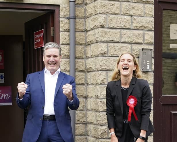 Labour party leader Keir Starmer was celebrating with Kim Leadbeater in Clackheaton after she won the Batley and Spen by-election.