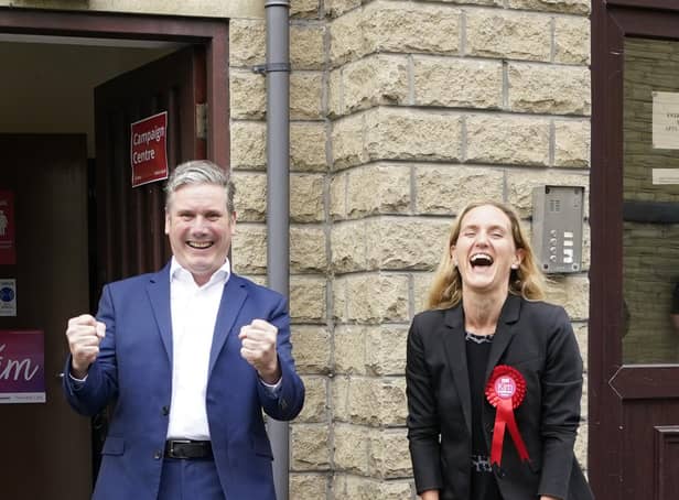 Labour party leader Keir Starmer was celebrating with Kim Leadbeater in Clackheaton after she won the Batley and Spen by-election.
