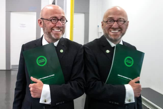 Scottish Greens co-leader Patrick Harvie at his election manifesto launch.