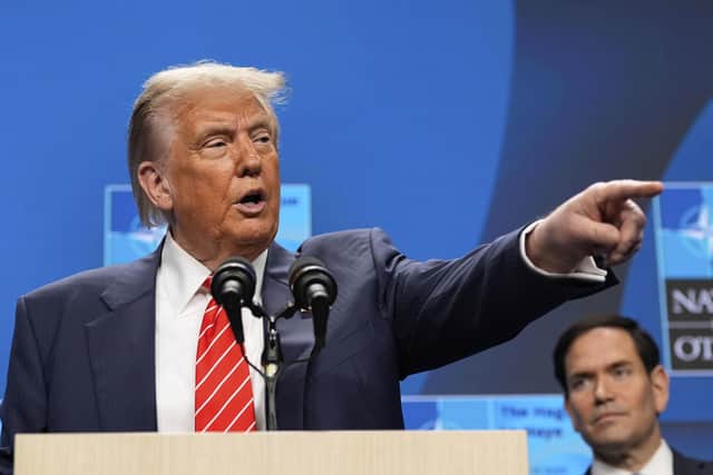 Trump likes a winner, so he delivered the coup de grâce by eradicating the nuclear threat. (AP Photo/Alex Brandon)