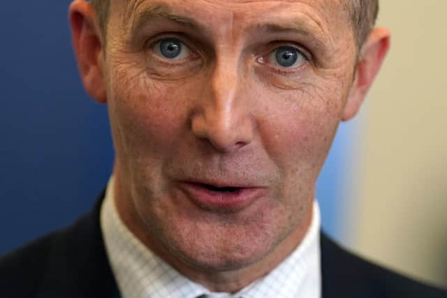 Health secretary Michael Matheson speaks to the media after the public session of NHS Forth Valley's Annual Review for 2022/23. Picture: Andrew Milligan/PA Wire