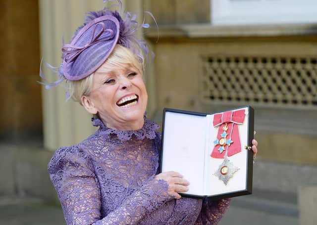 Barbara Windsor pictured at Buckingham Palace after being made a Dame in 2016