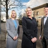 From left: Nicola Campbell, Xanthe Tremain, and Greig McKnight at Azets' Glasgow office. Picture: Ashley Coombes.