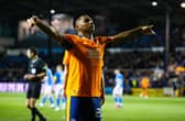 Rangers striker Alfredo Morelos celebrates making it 3-1 over Kilmarnock at Rugby Park. (Photo by Alan Harvey / SNS Group)