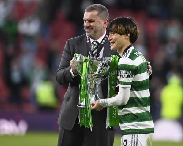 Celtic manager Ange Postecoglou and forward Kyogo Furuhashi were marked by their fellow peers.