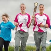Team Scotland beach Volleyball athletes Lynne Beattie and Mel Coutts will take on England on August 2. (Photo by Euan Cherry/Getty Images for the Birmingham 2022 Queen's Baton Relay )