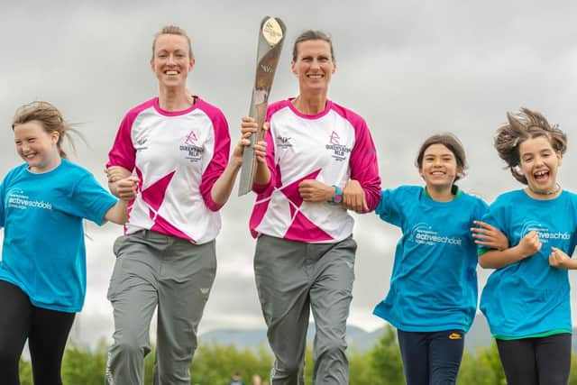 Team Scotland beach Volleyball athletes Lynne Beattie and Mel Coutts will take on England on August 2. (Photo by Euan Cherry/Getty Images for the Birmingham 2022 Queen's Baton Relay )