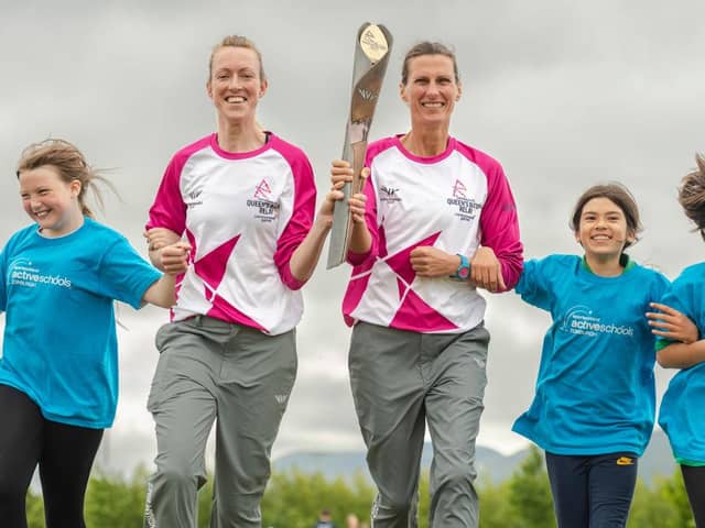 Team Scotland beach Volleyball athletes Lynne Beattie and Mel Coutts will take on England on August 2. (Photo by Euan Cherry/Getty Images for the Birmingham 2022 Queen's Baton Relay )
