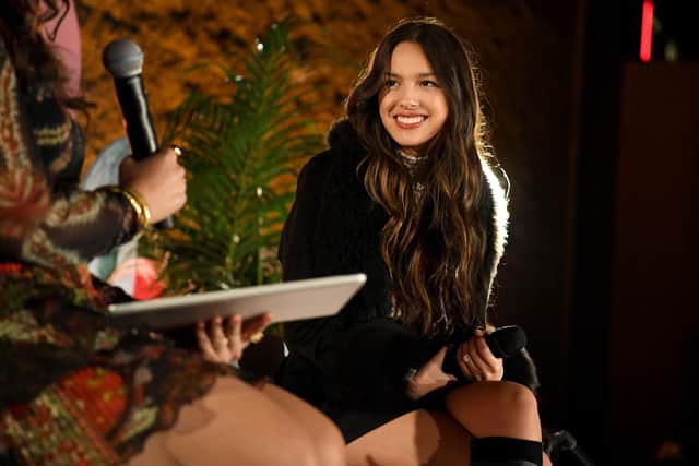 Olivia Rodrigo speaks onstage during the Teen Vogue Summit 2021 at Goya Studios on December 04, 2021 in Los Angeles, California. Photo: Jon Kopaloff/Getty Images for Teen Vogue.