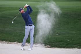 Scott Jamieson plays his second shot on the ninth hole during day two of the Bahrain Championship presented by Bapco Energies at Royal Golf Club. Picture: Ross Kinnaird/Getty Images.