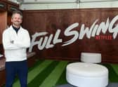 Vox Media Studios CEO Chad Mumm poses in the Netflix Full Swing clubhouse activation during Netflix Full Swing @ PGA Genesis Invitational at Riviera Country Club in Los Angeles. Picture: Vivien Killilea/Getty Images for Netflix.