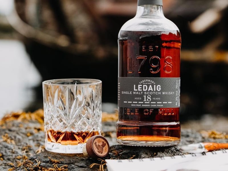 Ledaig is produced at the Tobermory distillery on the Isle of Mull and the whisky claimed the top spot in the 9th annual Whisky of the Year blind tasting hosted by The Whisky Exchange. Ledaig reportedly means ‘safe haven’ in Gaelic and you pronounce its name like “led-chig”.