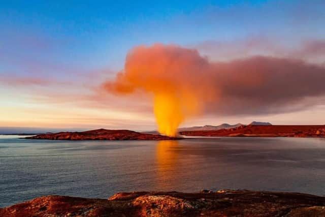 The fire broke out on Gruinard island around 6pm on Saturday. PIC: Donna Hopton/Gairloch Marine Wildlife/wildlifeandgin.co.uk