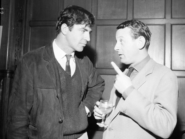 Star of the film Alan Bates with British director Clive Donner at a screening of Donner's 'The Caretaker' at Edinburgh's Film House in August 1963.