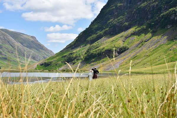 A couple married in Glencoe by Loch Achtriochtan, a popular National Trust for Scotland location for those chosing to elope. PIC: National Trust for Scotland /Christina Smith