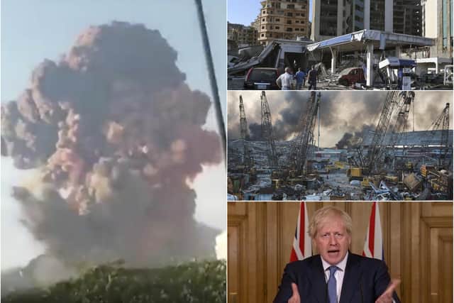 Boris Johnson has confirmed British nationals were caught in the huge explosion which has left thousands injured and 70 dead