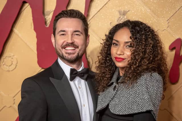 Martin Compston, pictured with his wife Tianna Chanel Flynn, is a huge Josh Taylor fan. Picture: Chris J Ratcliffe/Getty Images