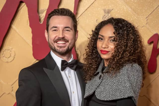 Martin Compston, pictured with his wife Tianna Chanel Flynn, is a huge Josh Taylor fan.  Picture: Chris J Ratcliffe/Getty Images