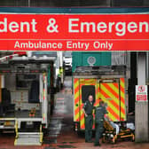 Ambulances sit at the accident and emergency at the Glasgow Royal Hospital. Picture: Getty Images