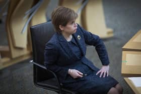 Scotland's First Minister Nicola Sturgeon takes part in First Minster's Questions at the Scottish Parliament. Picture: Jane Barlow/POOL/AFP via Getty Images