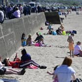 Scenes at Ayr beach as the temperature rises across Scotland