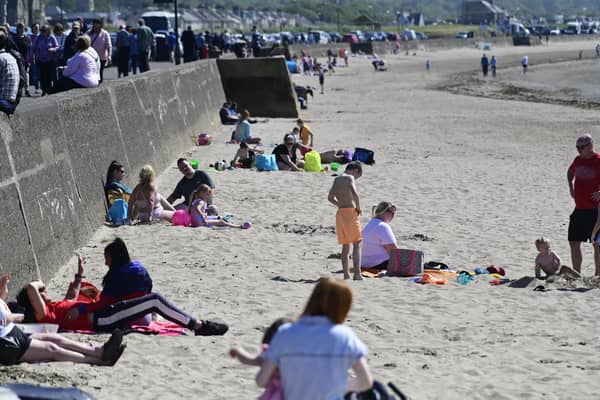 Scenes at Ayr beach as the temperature rises across Scotland