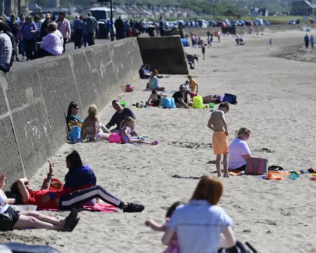 Scenes at Ayr beach as the temperature rises across Scotland
