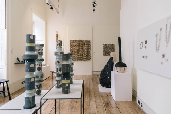 Installation view of Craft Scotland: Close to Hand at Somerset House, London PIC: Iona Wolff