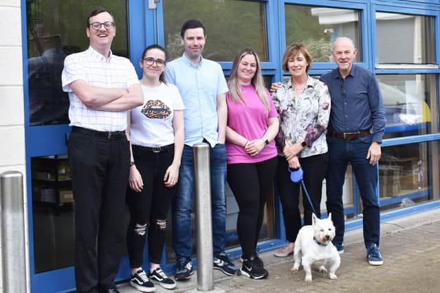 The Executive Shaving Company team pictured outside the Glasgow headquarters.