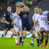 Ali Price in action for Scotland during the Guinness Six Nations Match between Scotland and England at BT Murrayfield on February 08, 2020.