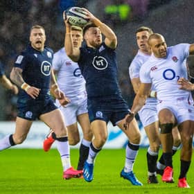 Ali Price in action for Scotland during the Guinness Six Nations Match between Scotland and England at BT Murrayfield on February 08, 2020.